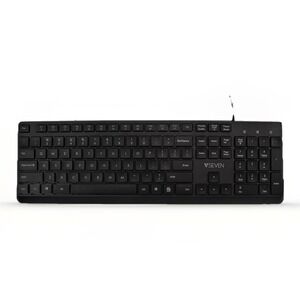 V7 KU350US USB Wired Keyboard Full Size Low‎ Profile Quiet Keys Black US Layout